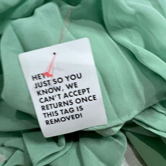 ASOS DESIGN Soft Green Pleated Cami Mini Dress w/ Drawstring Waist Sz 22 Women’s - Picture 4 of 11